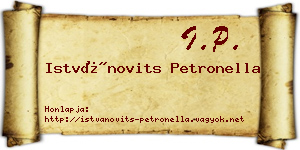 Istvánovits Petronella névjegykártya